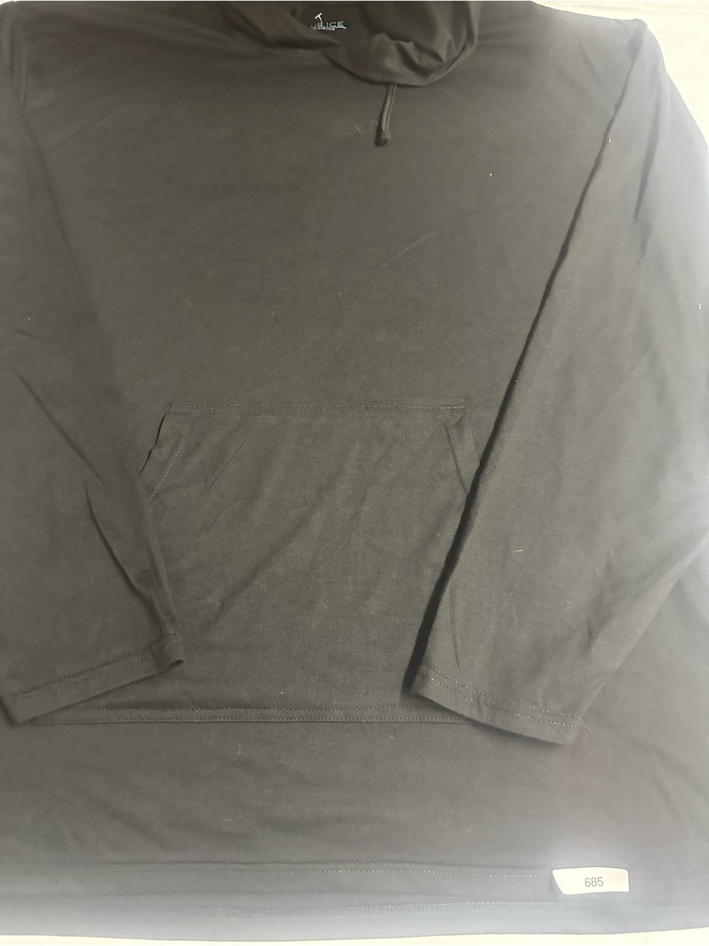 Men's Black Hooded Long-Sleeve Shirt